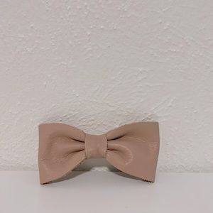 Pale pink leather hair clip